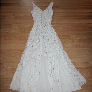 White Beaded Prom Dress